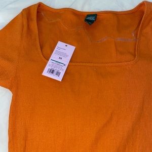 Wild Fable orange short sleeve crop top. New with tags, size XS.
